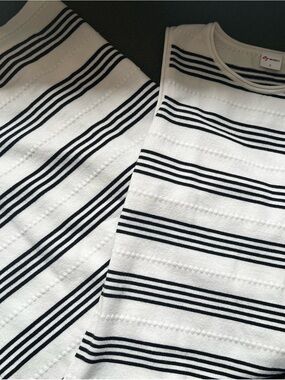 Windsor White & Black Striped Midi Dress